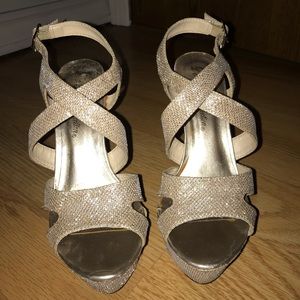 Light Gold Champagne Sparkly Heels